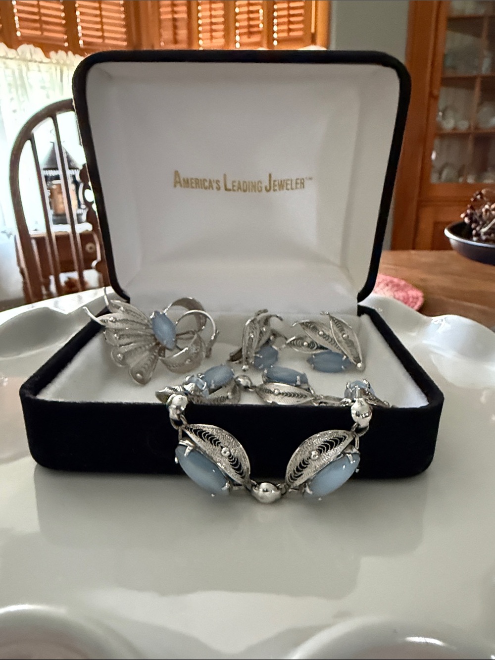 Alice Caviness Sterling costume jewelry set 1940’s NYC.